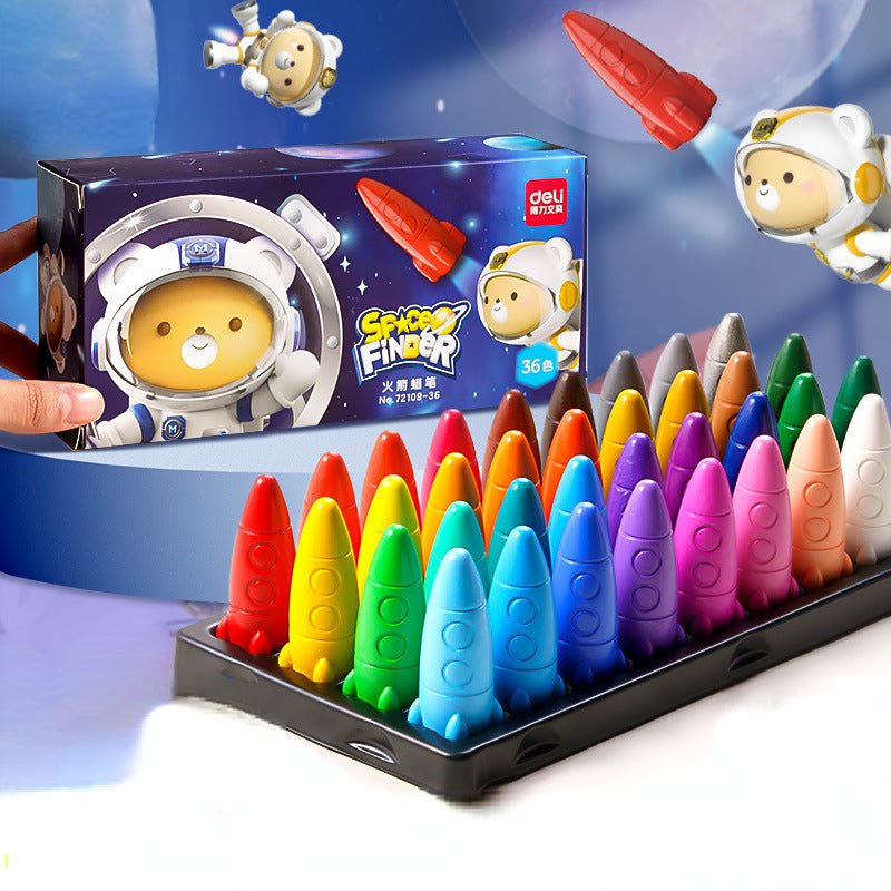 Giz de Cera Foguete - Brinquedo Montessori #Product_type# - Desenvolvimento infantil