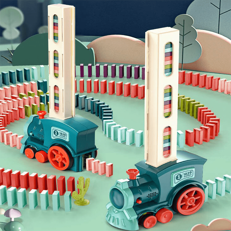 Brinquedo Trem Empilha Dominó Interativo - 60 Peças - Brinquedo Montessori #Product_type# - Desenvolvimento infantil