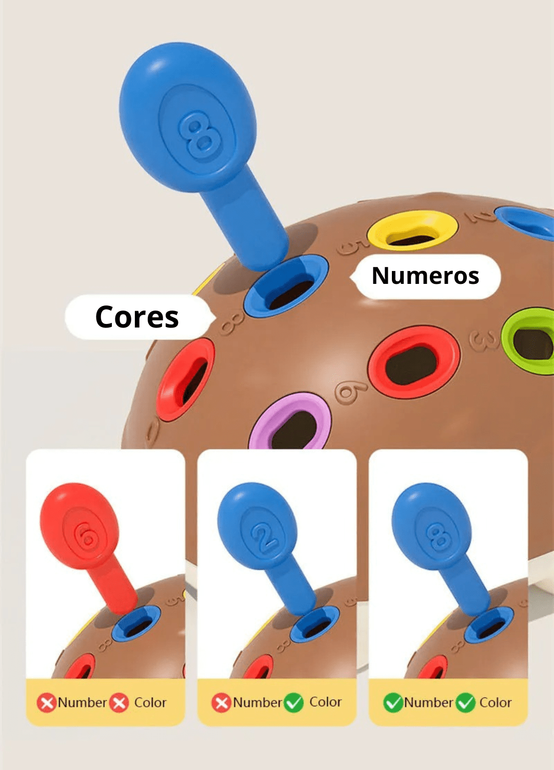 Brinquedos Montessori Ouriço - Brinquedo Montessori #Product_type# - Desenvolvimento infantil