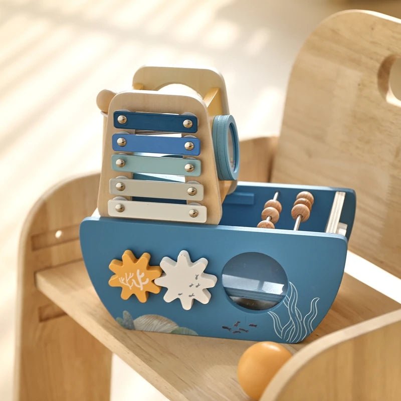 Navio de Madeira - Montessori - Brinquedo Montessori #Product_type# - Desenvolvimento infantil