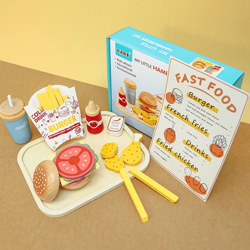 Kit Hamburguer - Madeira - Brinquedo Montessori #Product_type# - Desenvolvimento infantil