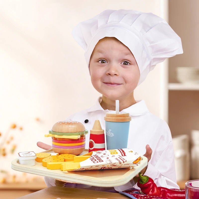 Kit Hamburguer - Madeira - Brinquedo Montessori #Product_type# - Desenvolvimento infantil