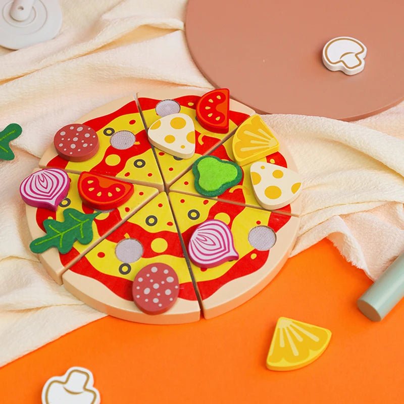 Kit Pizza - Madeira - Brinquedo Montessori #Product_type# - Desenvolvimento infantil
