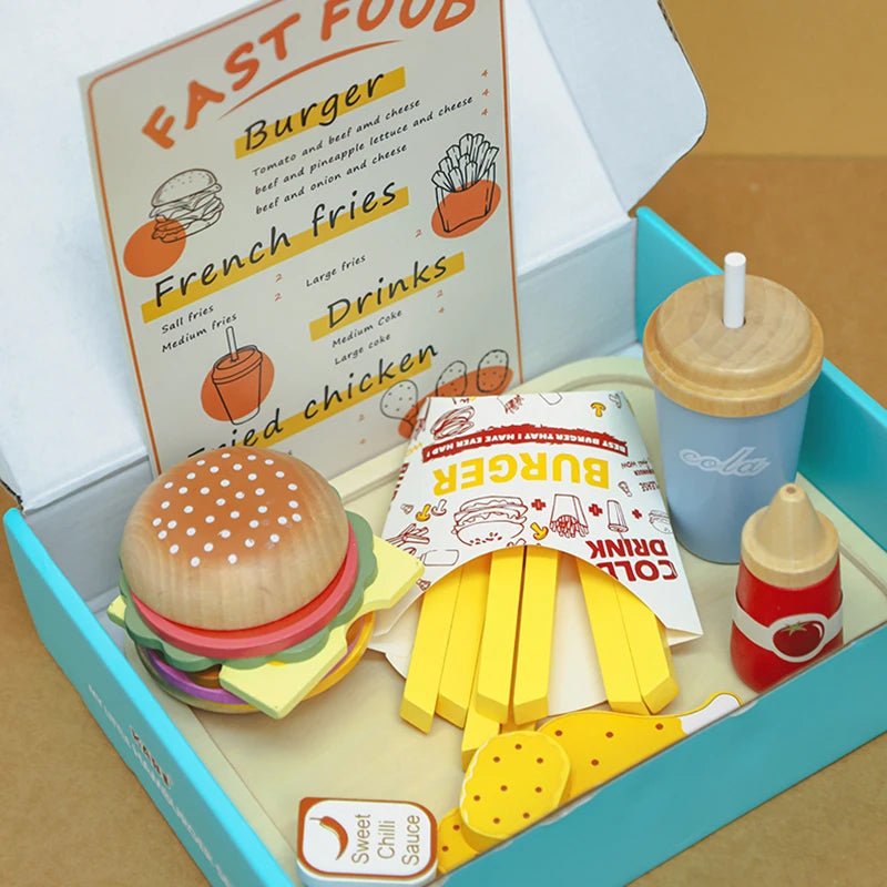 Kit Hamburguer - Madeira - Brinquedo Montessori #Product_type# - Desenvolvimento infantil