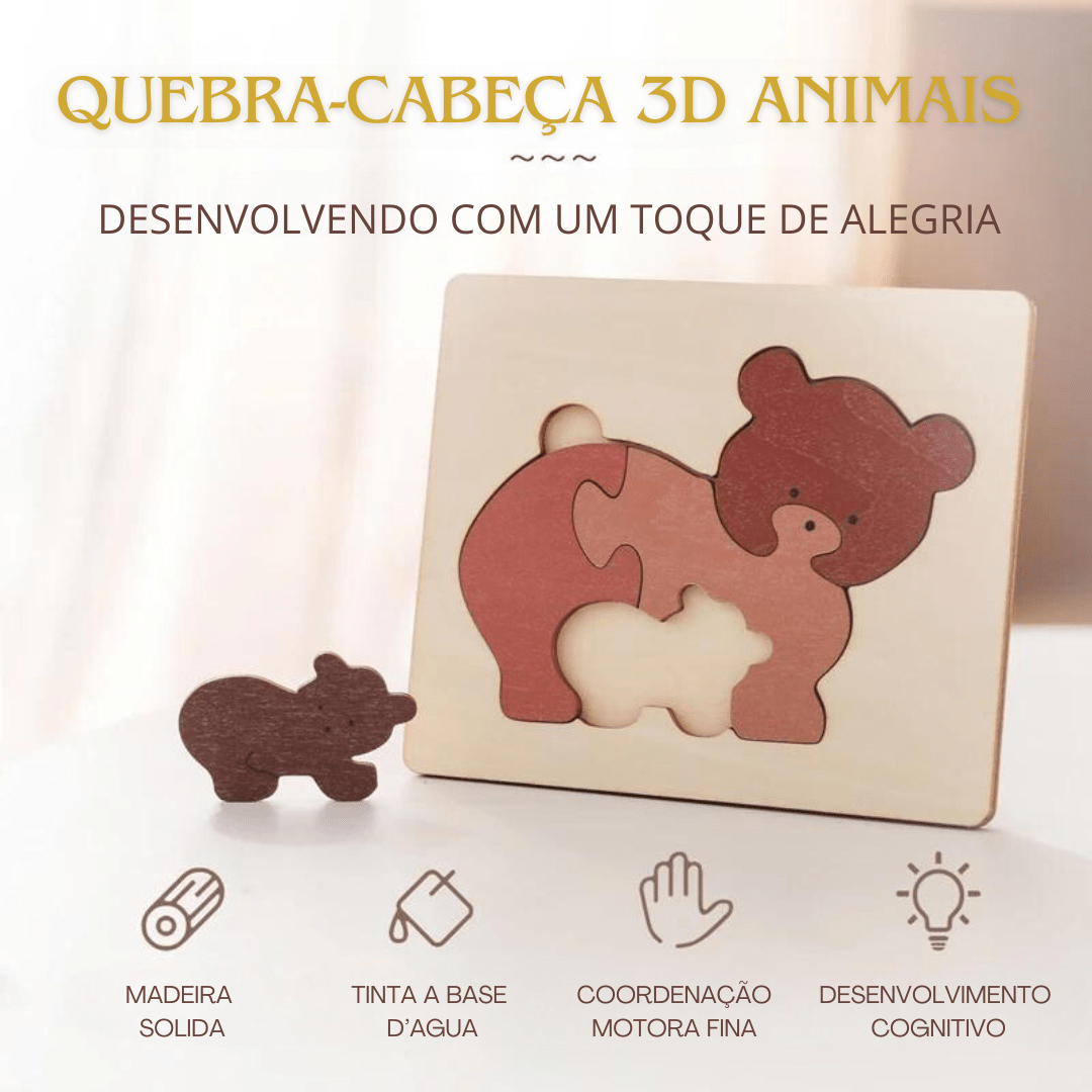 Quebra - Cabeça 3D para bebês - Brinquedo Montessori #Product_type# - Desenvolvimento infantil