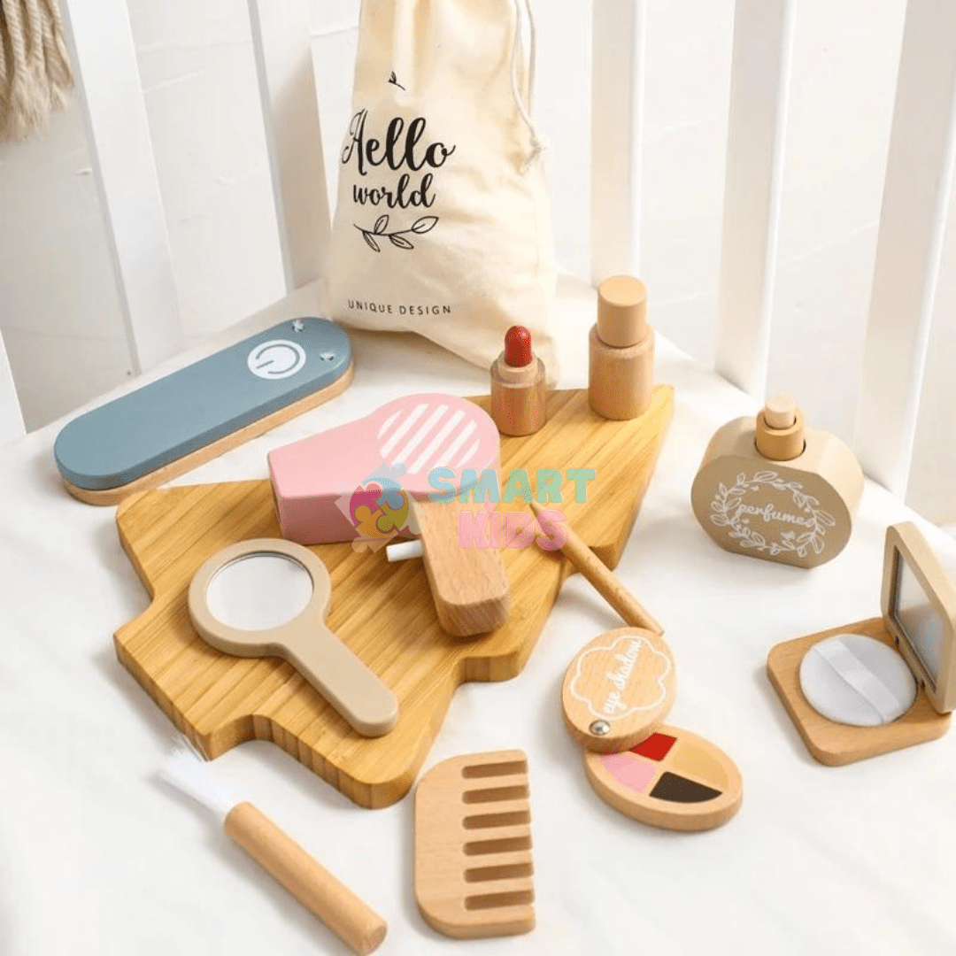 Kit de Autocuidado Montessori em Madeira - Brinquedo Montessori #Product_type# - Desenvolvimento infantil
