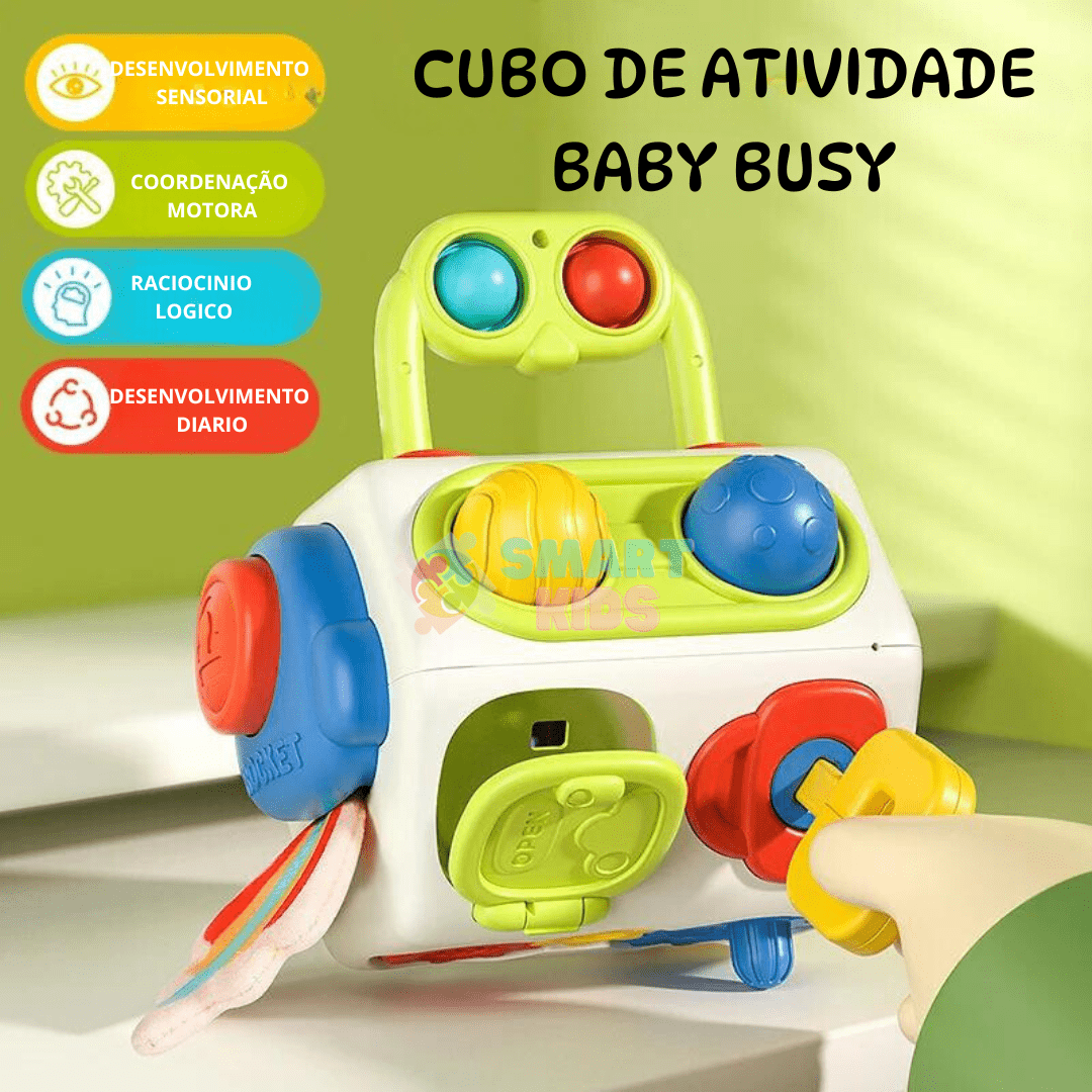 Cubo de Atividades Baby Busy - Brinquedo Montessori #Product_type# - Desenvolvimento infantil