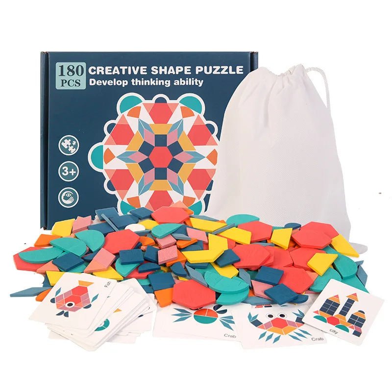 Quebra - Cabeça Montessori 3D - 180 Peças - Brinquedo Montessori #Product_type# - Desenvolvimento infantil