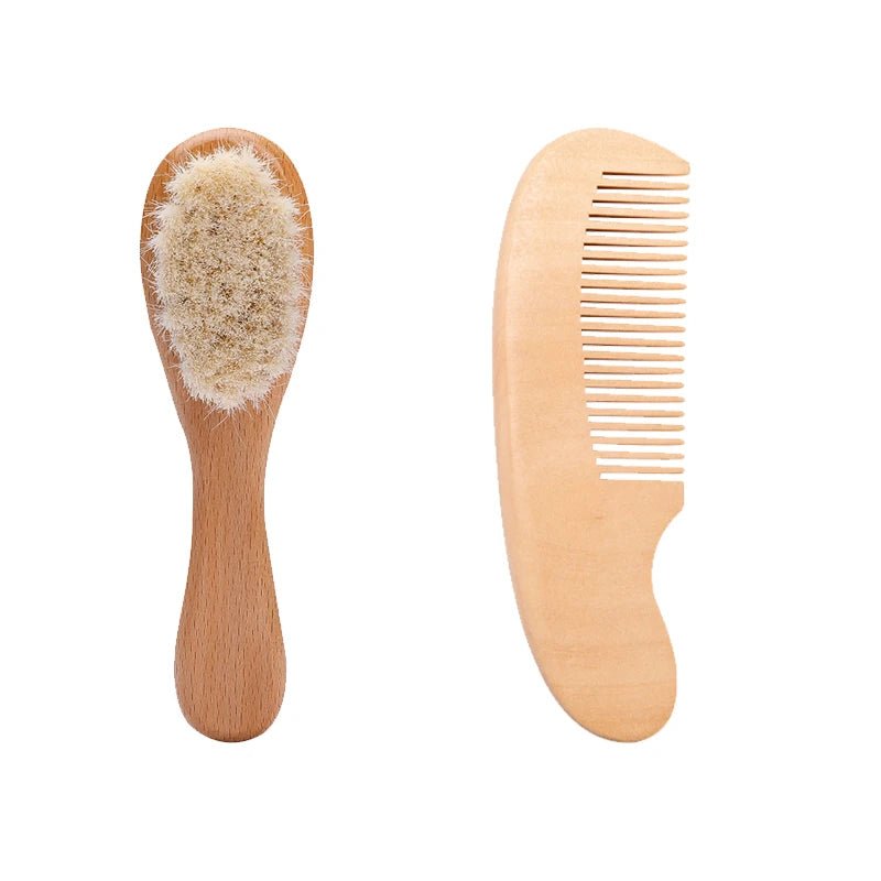 Kit Baby Escova e Pente de Madeira Natural - Brinquedo Montessori #Product_type# - Desenvolvimento infantil