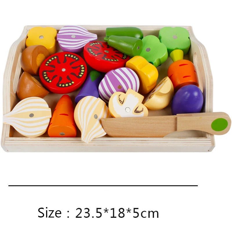 Simulação de corte de Frutas e Legumes - Brinquedo Montessori #Product_type# - Desenvolvimento infantil