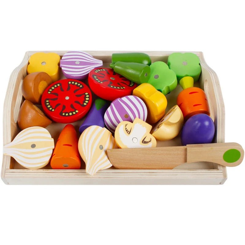 Simulação de corte de Frutas e Legumes - Brinquedo Montessori #Product_type# - Desenvolvimento infantil