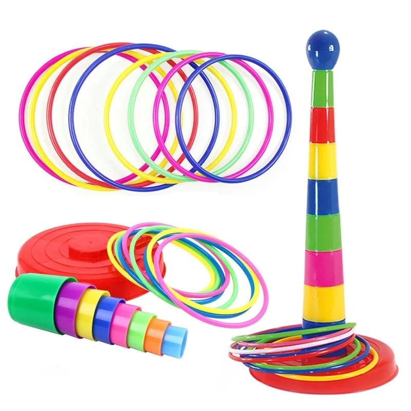Jogo de Arremesso de Círculos - Diversão ao Ar Livre - Brinquedo Montessori #Product_type# - Desenvolvimento infantil