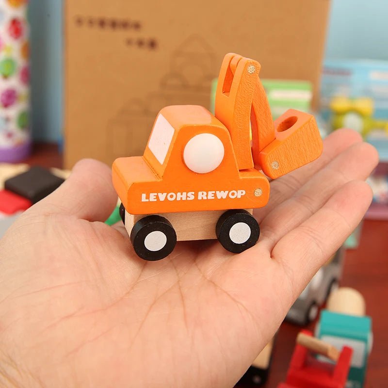Kit 12 Mini Carrinhos de Madeira - Brinquedo Montessori #Product_type# - Desenvolvimento infantil