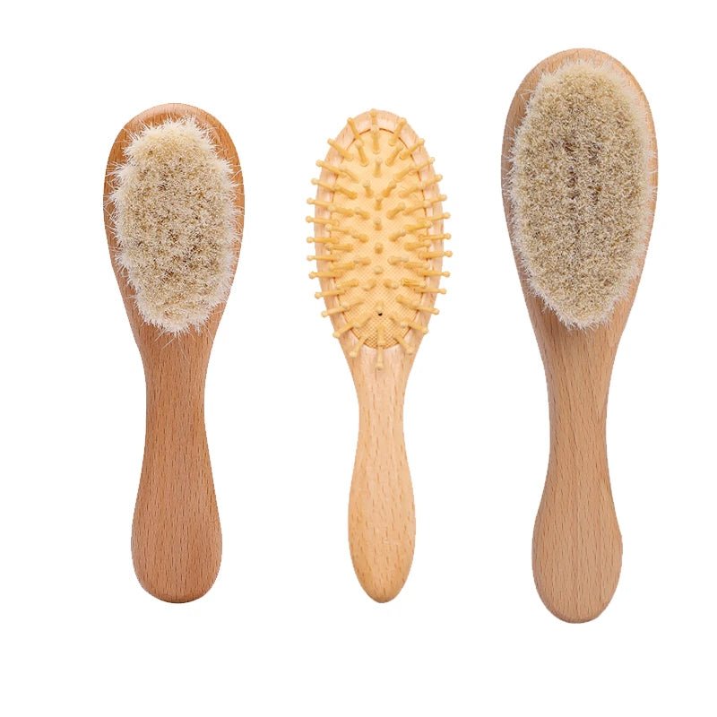 Kit Baby Escova e Pente de Madeira Natural - Brinquedo Montessori #Product_type# - Desenvolvimento infantil