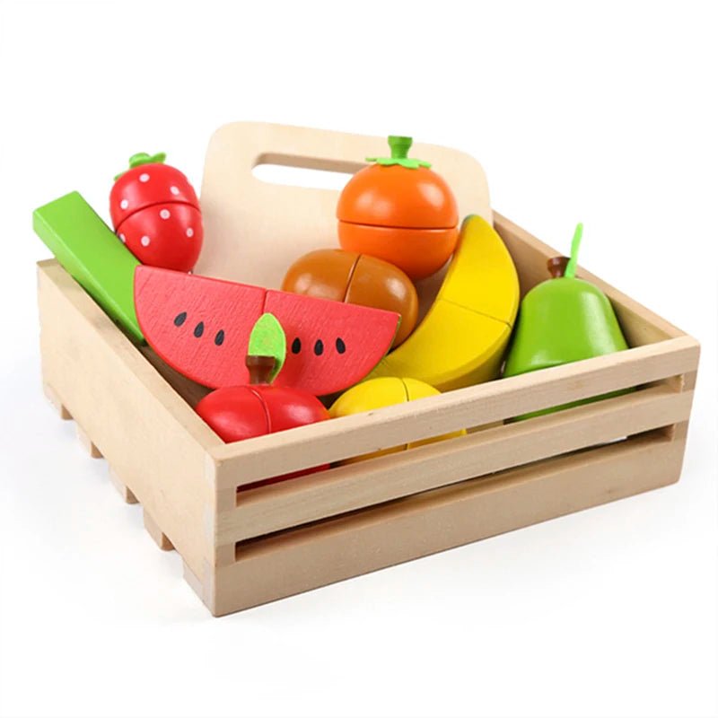 Simulação de corte de Frutas e Legumes - Brinquedo Montessori #Product_type# - Desenvolvimento infantil