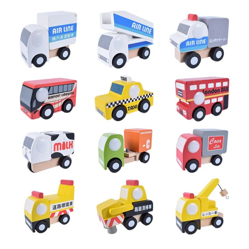 Kit 12 Mini Carrinhos de Madeira - Brinquedo Montessori #Product_type# - Desenvolvimento infantil