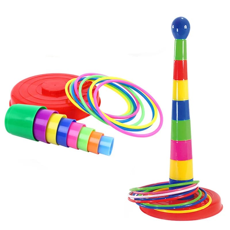 Jogo de Arremesso de Círculos - Diversão ao Ar Livre - Brinquedo Montessori #Product_type# - Desenvolvimento infantil