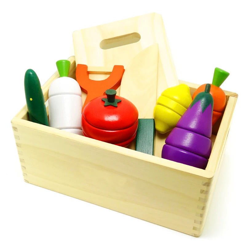 Simulação de corte de Frutas e Legumes - Brinquedo Montessori #Product_type# - Desenvolvimento infantil