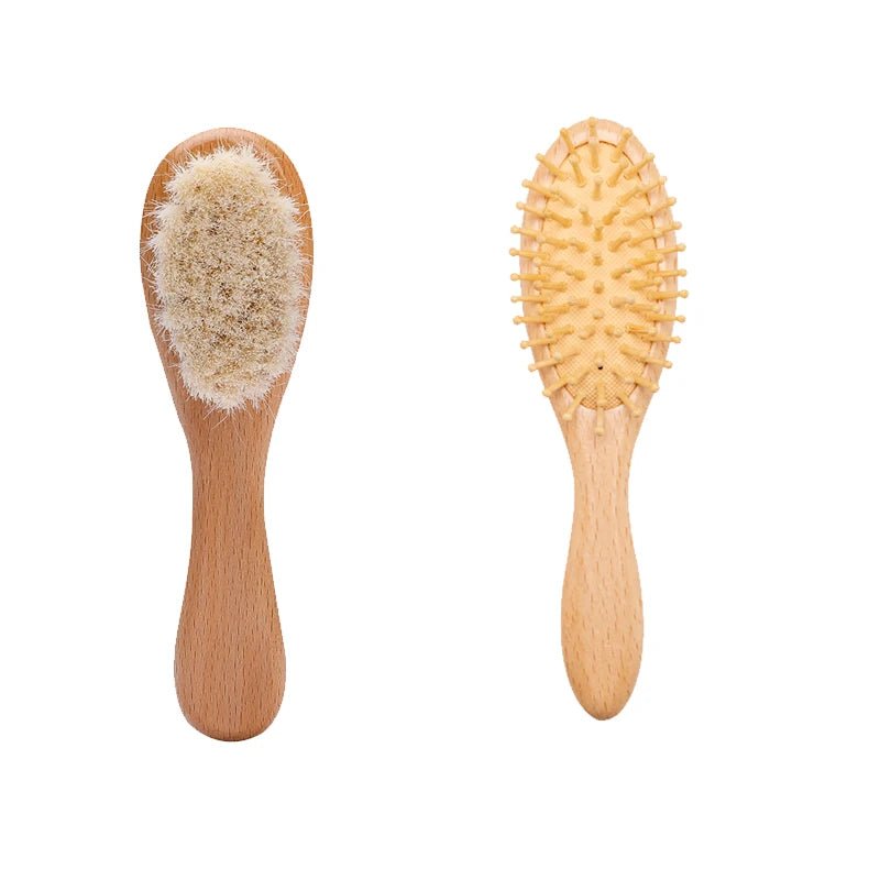Kit Baby Escova e Pente de Madeira Natural - Brinquedo Montessori #Product_type# - Desenvolvimento infantil