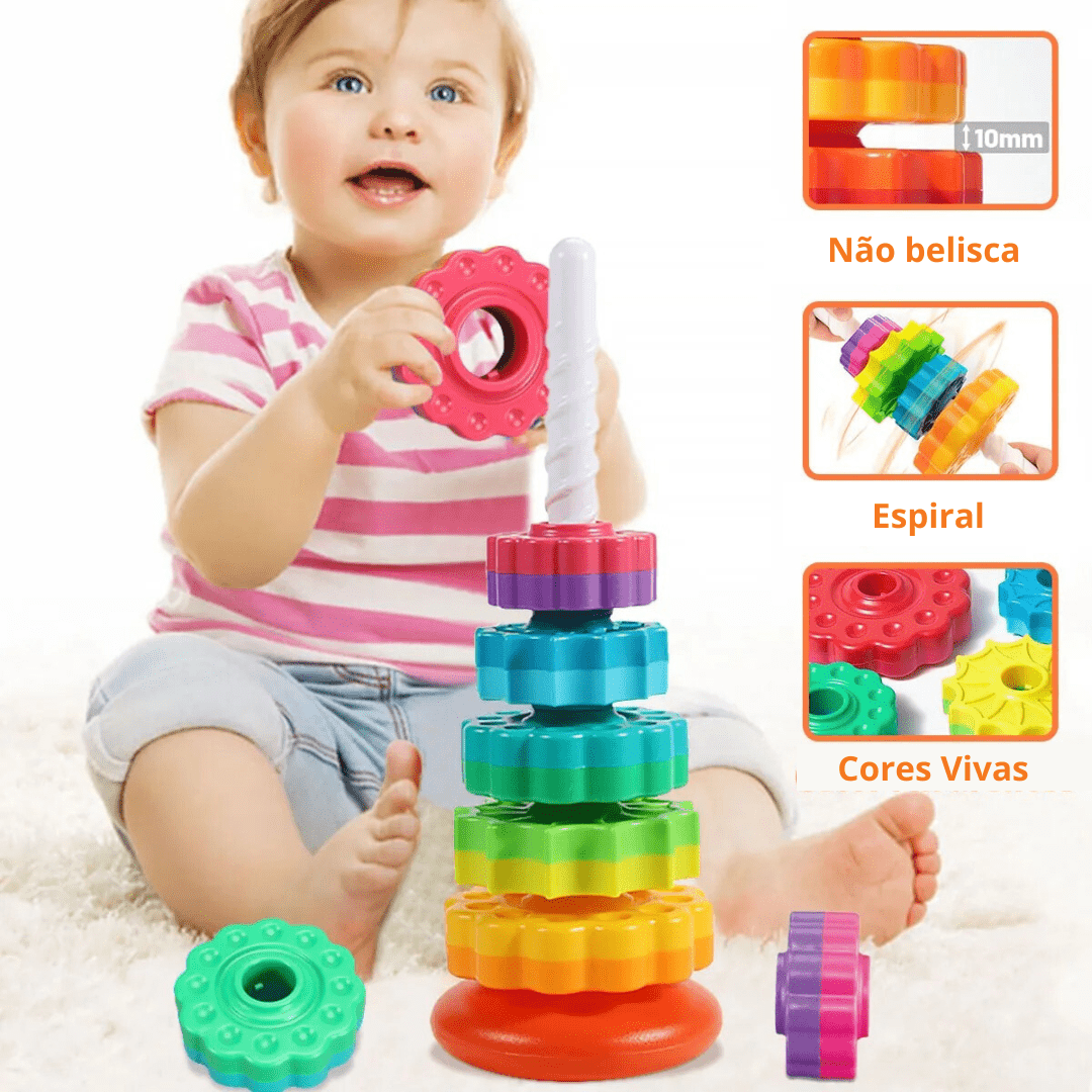 Torre Giratória Colorida - Brinquedo Montessori #Product_type# - Desenvolvimento infantil