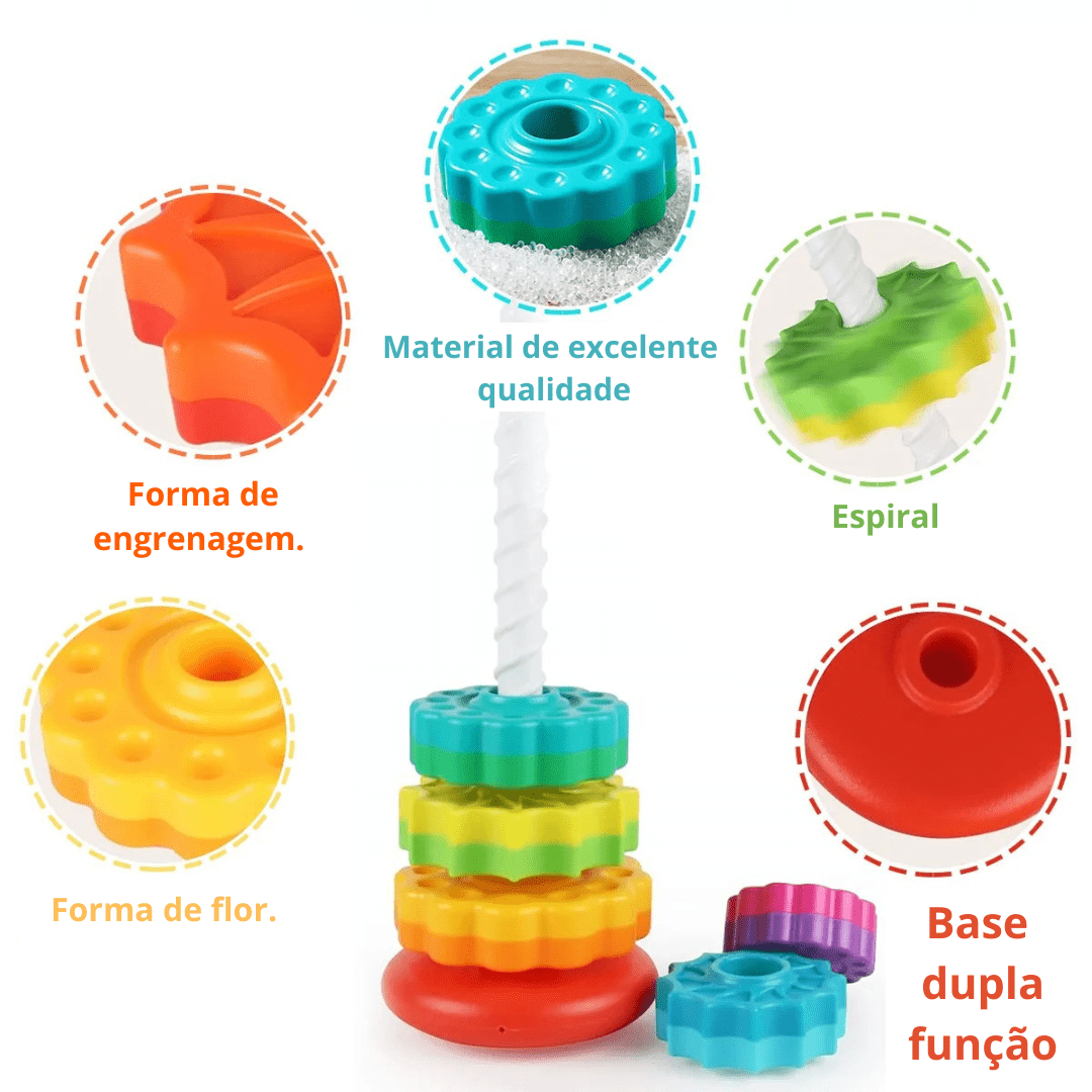 Torre Giratória Colorida - Brinquedo Montessori #Product_type# - Desenvolvimento infantil