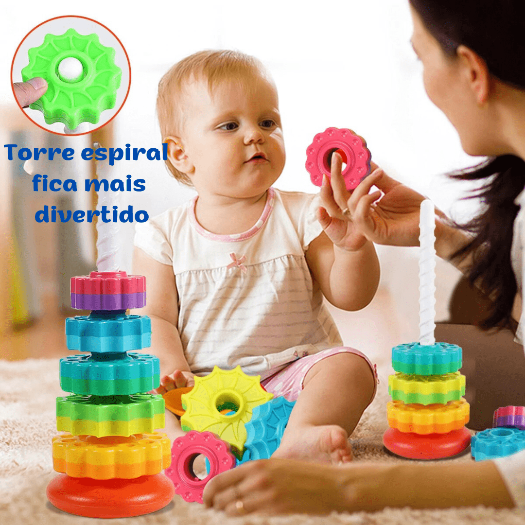 Torre Giratória Colorida - Brinquedo Montessori #Product_type# - Desenvolvimento infantil