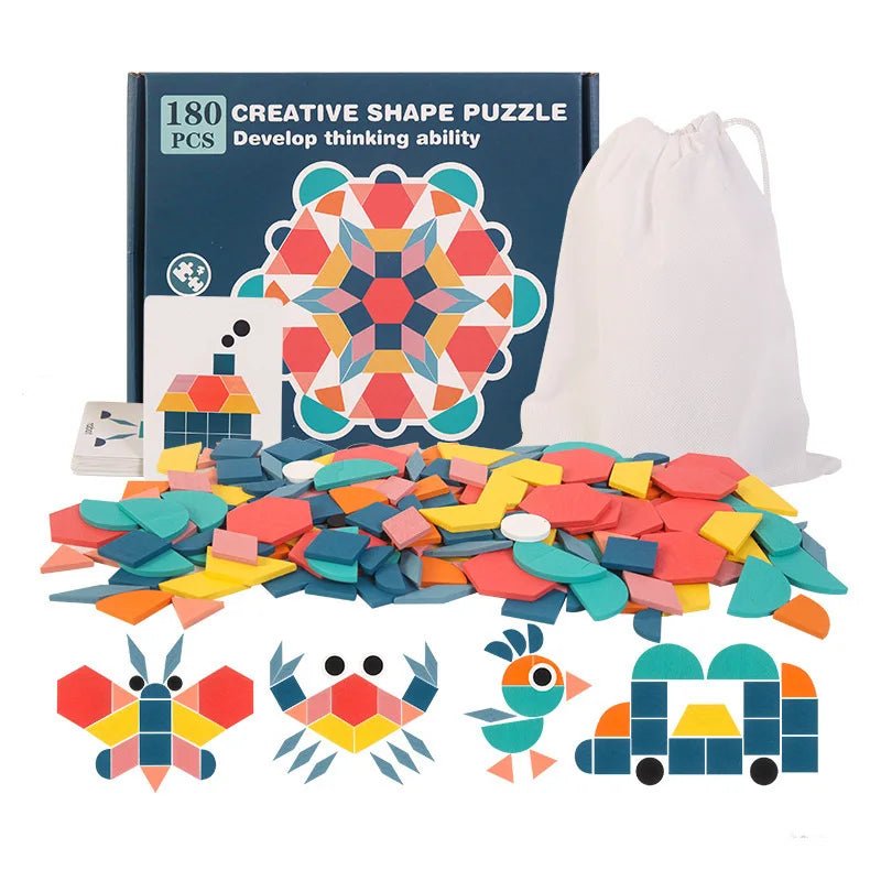 Quebra - Cabeça Montessori 3D - 180 Peças - Brinquedo Montessori #Product_type# - Desenvolvimento infantil