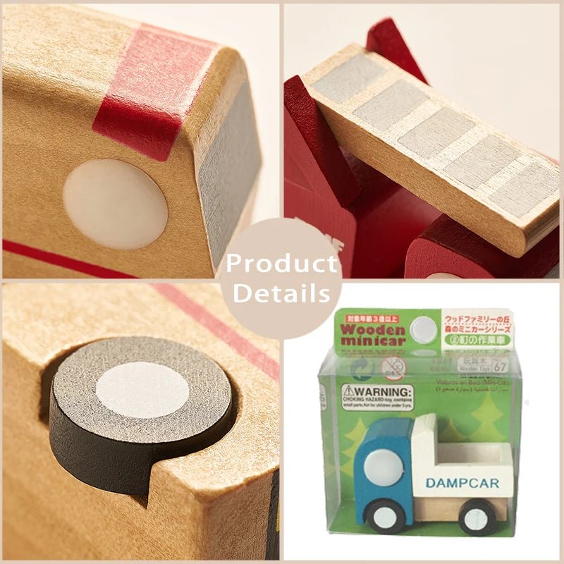 Kit 12 Mini Carrinhos de Madeira - Brinquedo Montessori #Product_type# - Desenvolvimento infantil