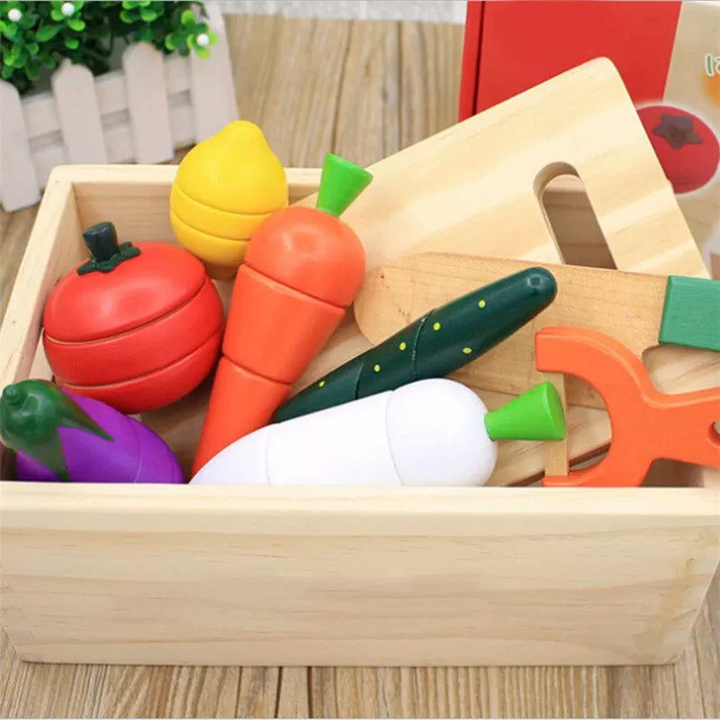 Simulação de corte de Frutas e Legumes - Brinquedo Montessori #Product_type# - Desenvolvimento infantil