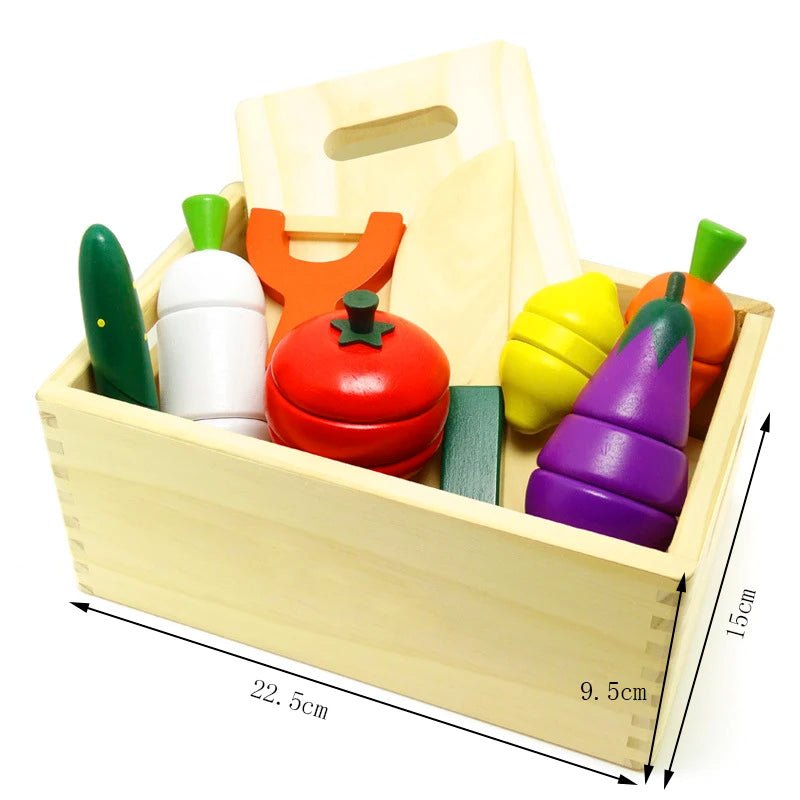Simulação de corte de Frutas e Legumes - Brinquedo Montessori #Product_type# - Desenvolvimento infantil