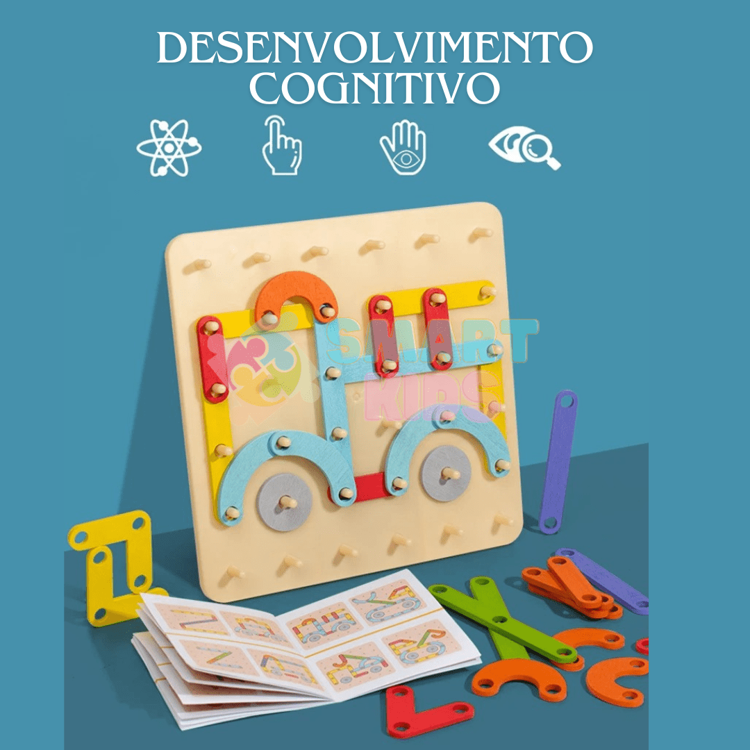 Quebra - Cabeça Geométrico Montessori - Geoboard - Brinquedo Montessori #Product_type# - Desenvolvimento infantil