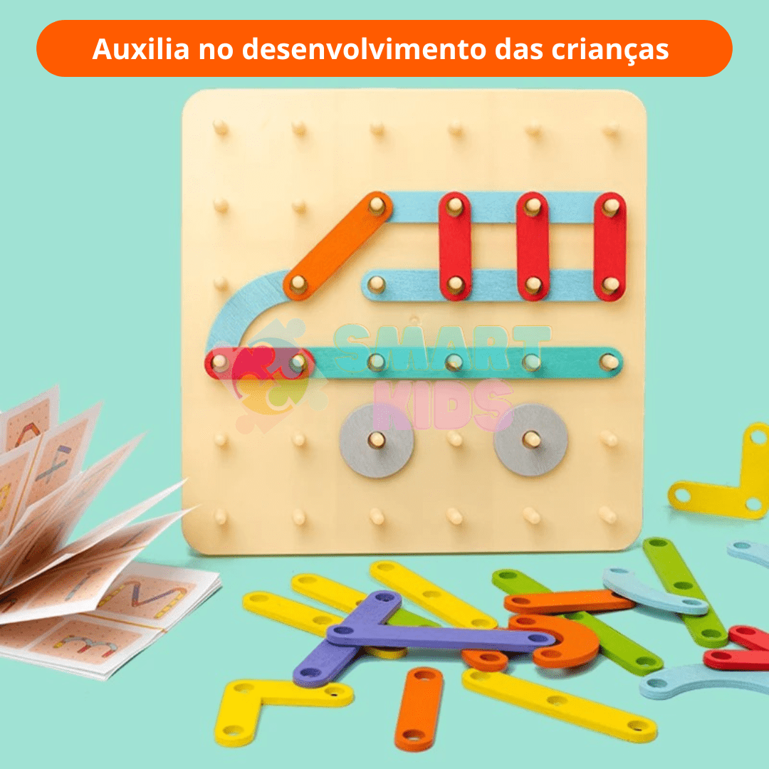 Quebra - Cabeça Geométrico Montessori - Geoboard - Brinquedo Montessori #Product_type# - Desenvolvimento infantil