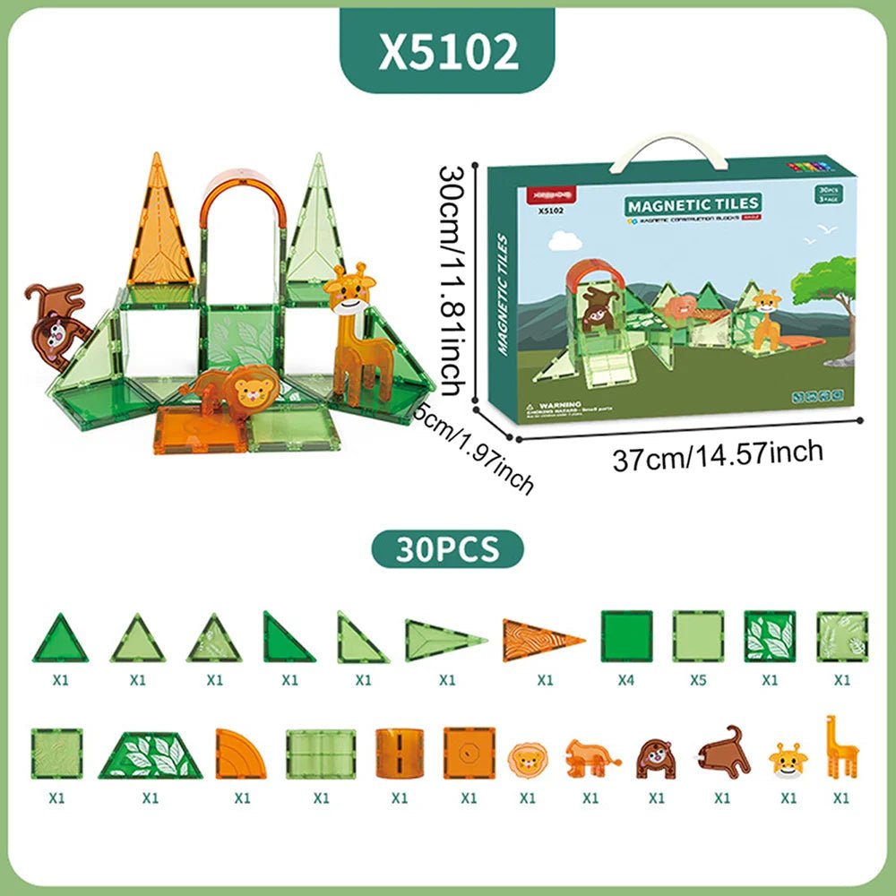 Blocos Magnéticos - Animais - Brinquedo Montessori #Product_type# - Desenvolvimento infantil