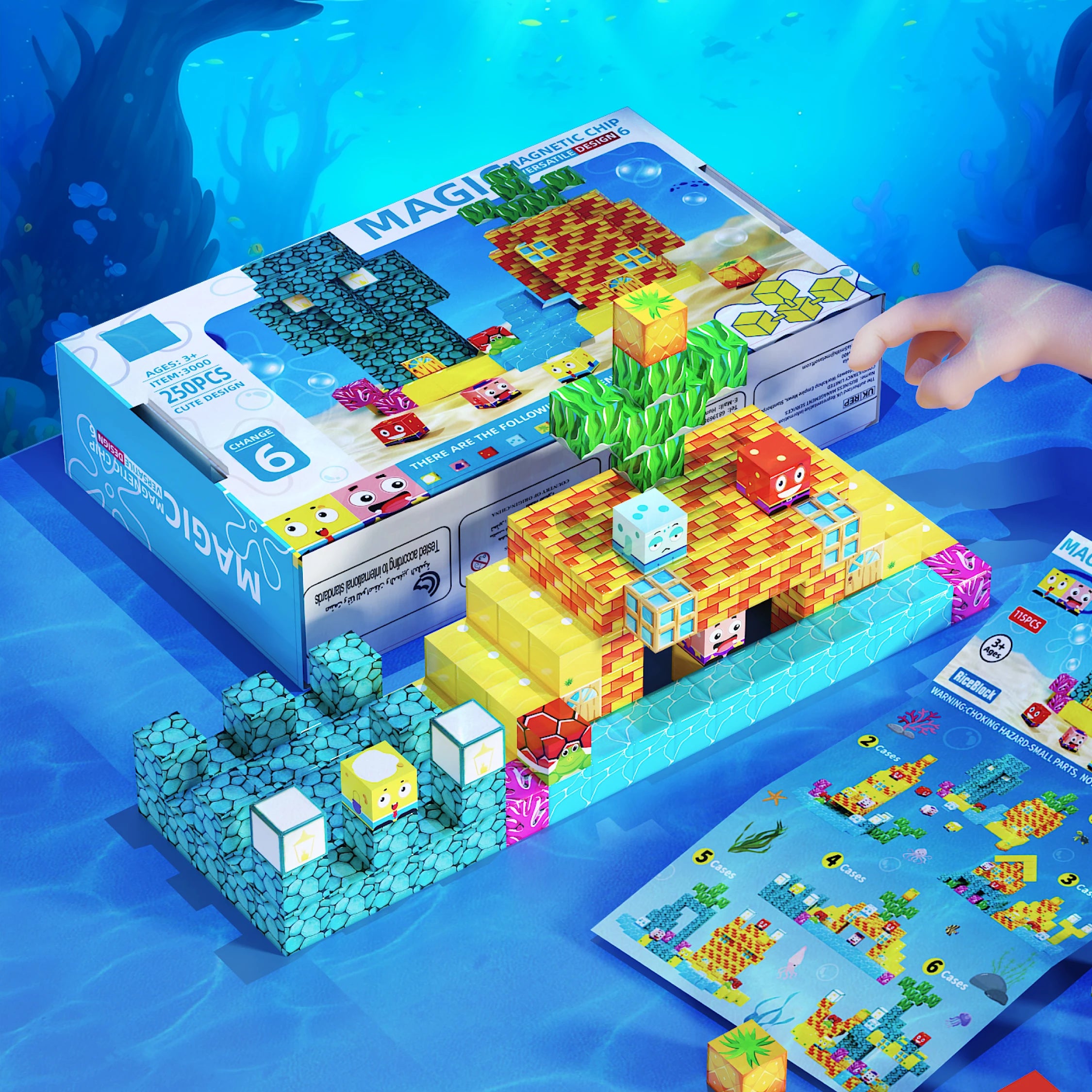 Blocos Magnéticos Ocean - Brinquedo Montessori #Product_type# - Desenvolvimento infantil
