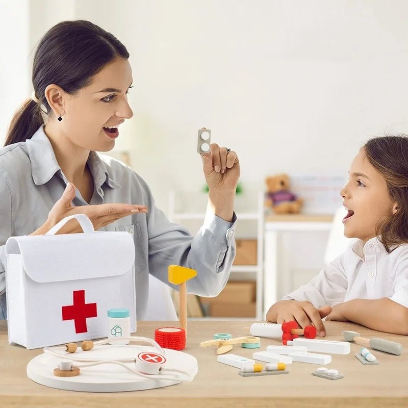 Acessórios Medico Infantil em Madeira - Brinquedo Montessori #Product_type# - Desenvolvimento infantil
