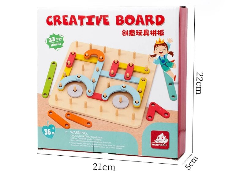 Quebra - Cabeça Geométrico Montessori - Geoboard - Brinquedo Montessori #Product_type# - Desenvolvimento infantil