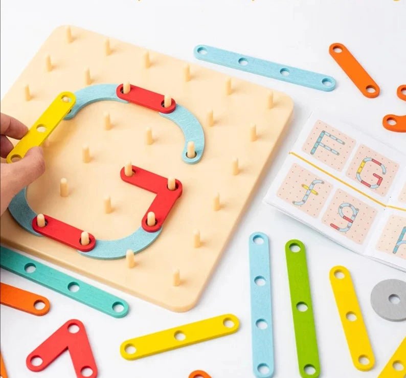 Quebra - Cabeça Geométrico Montessori - Geoboard - Brinquedo Montessori #Product_type# - Desenvolvimento infantil
