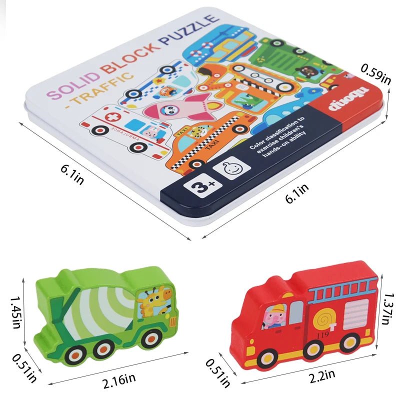 Quebra - Cabeça de Madeira 3D - Brinquedo Montessori #Product_type# - Desenvolvimento infantil