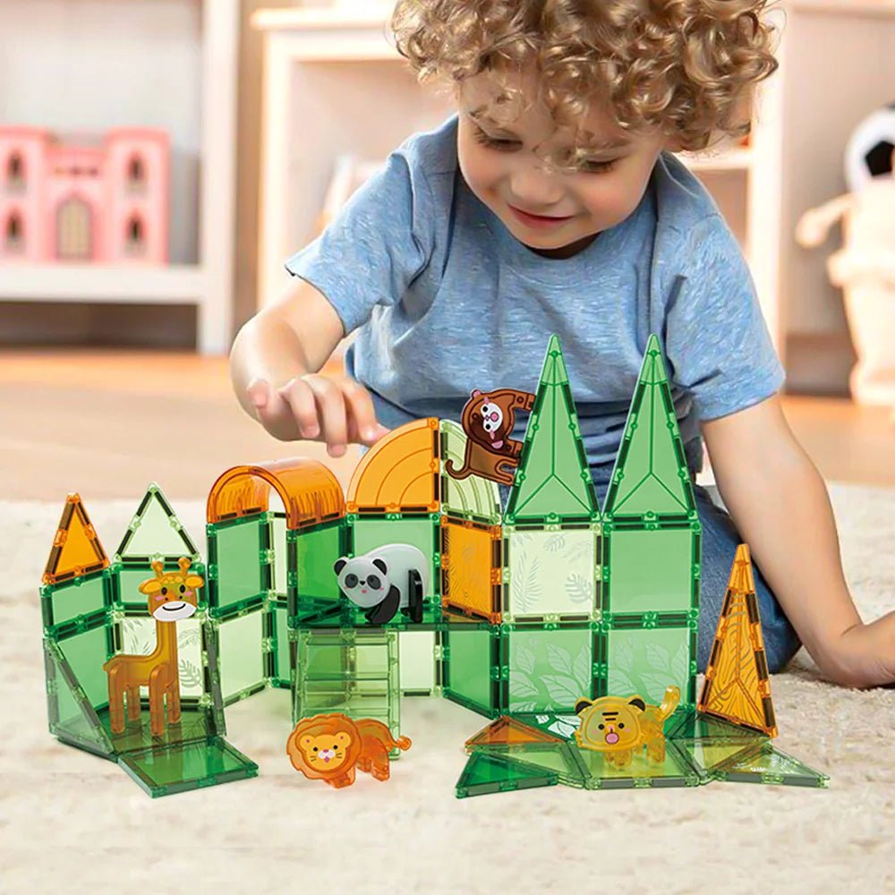 Blocos Magnéticos - Animais - Brinquedo Montessori #Product_type# - Desenvolvimento infantil