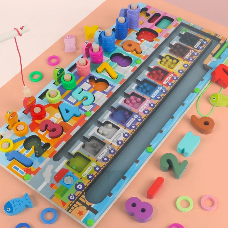 Tabuleiro Montessori de Matemática e Cores - Brinquedo Montessori #Product_type# - Desenvolvimento infantil