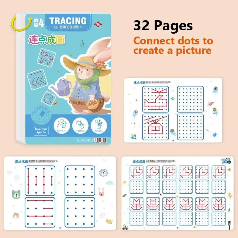 Livro de Exercícios com Traçado de Linhas - Brinquedo Montessori #Product_type# - Desenvolvimento infantil