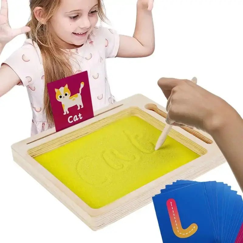 Bandeja de Areia de Madeira - Montessori - Brinquedo Montessori #Product_type# - Desenvolvimento infantil