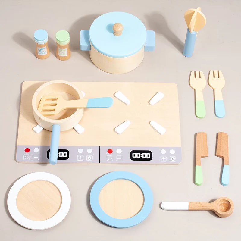 Cooktop e Acessórios em Madeira - Brinquedo Montessori #Product_type# - Desenvolvimento infantil