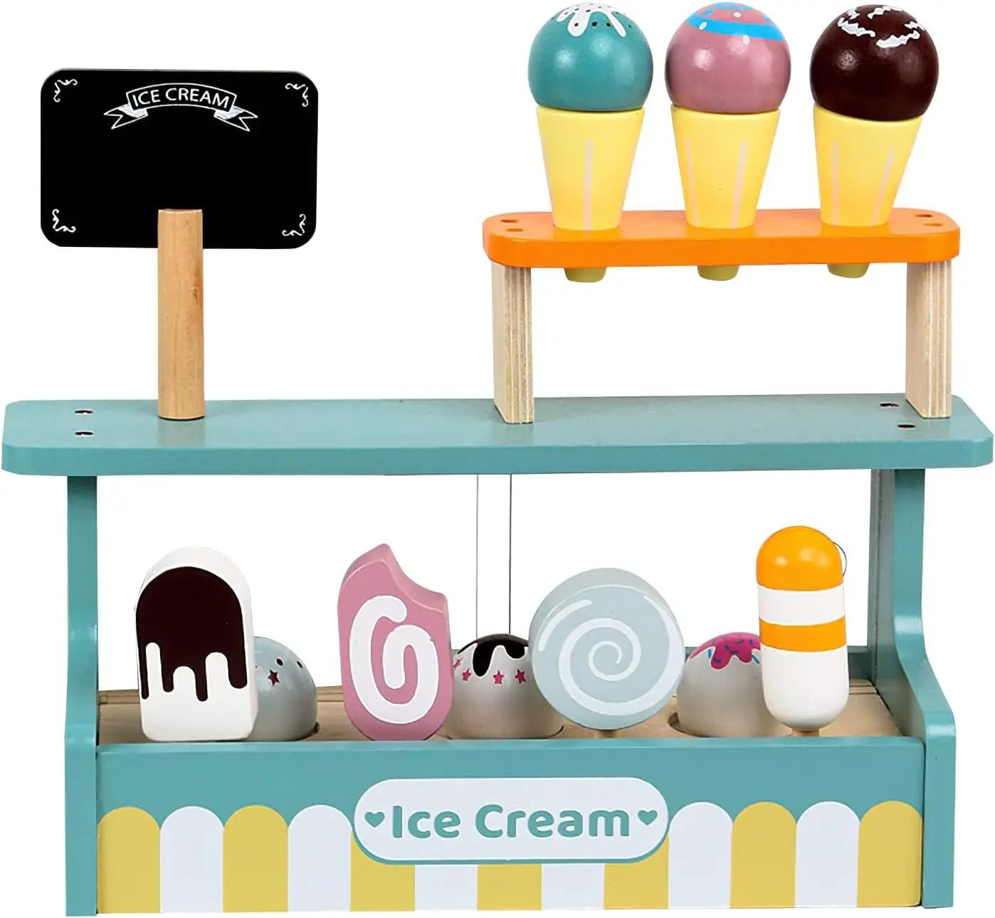 Kit Brinquedo Sorveteria em Madeira - Frete Grátis - Brinquedo Montessori #Product_type# - Desenvolvimento infantil