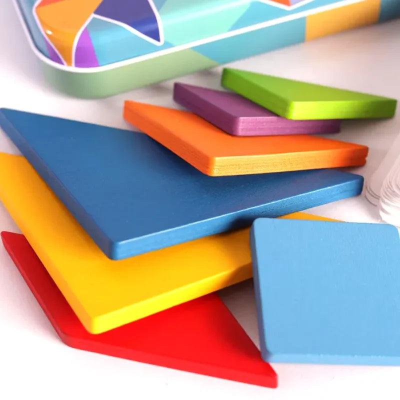 Tangram em Madeira - Shapes Puzzle - Brinquedo Montessori #Product_type# - Desenvolvimento infantil