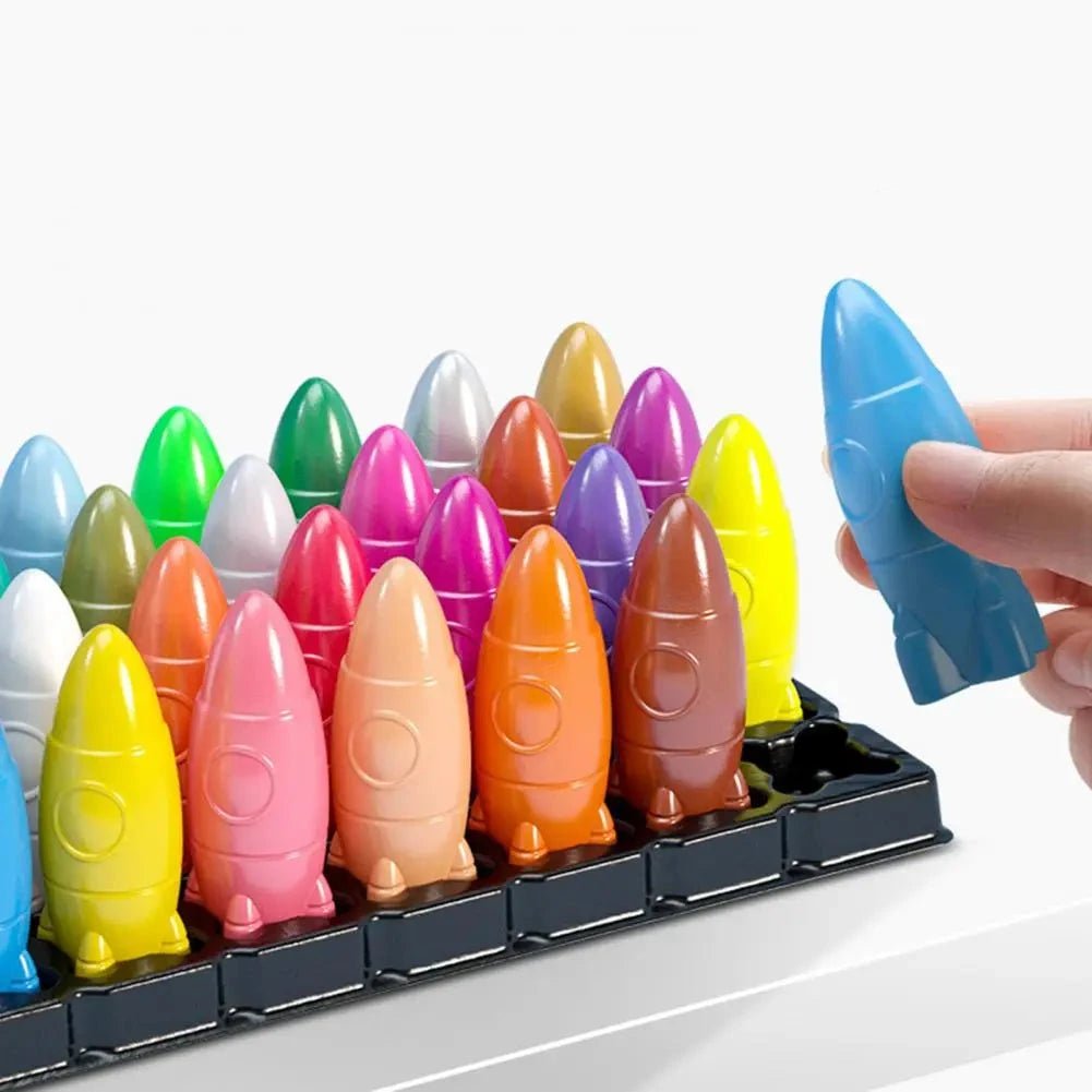 Giz de Cera Foguete - Brinquedo Montessori #Product_type# - Desenvolvimento infantil
