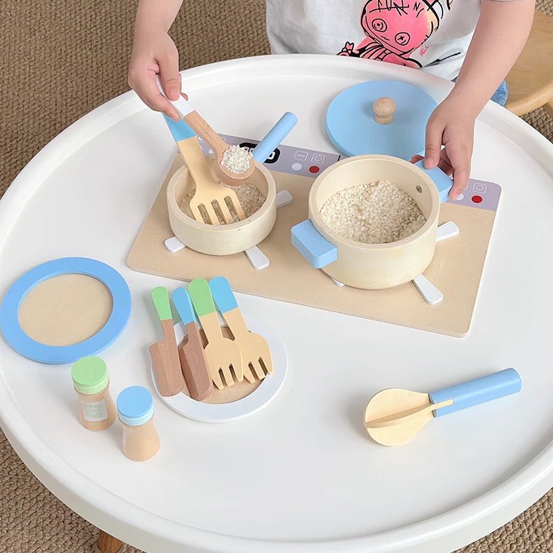 Cooktop e Acessórios em Madeira - Brinquedo Montessori #Product_type# - Desenvolvimento infantil