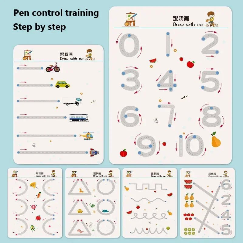 Livro de Exercícios com Traçado de Linhas - Brinquedo Montessori #Product_type# - Desenvolvimento infantil