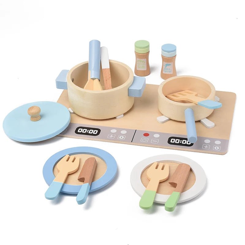 Cooktop e Acessórios em Madeira - Brinquedo Montessori #Product_type# - Desenvolvimento infantil