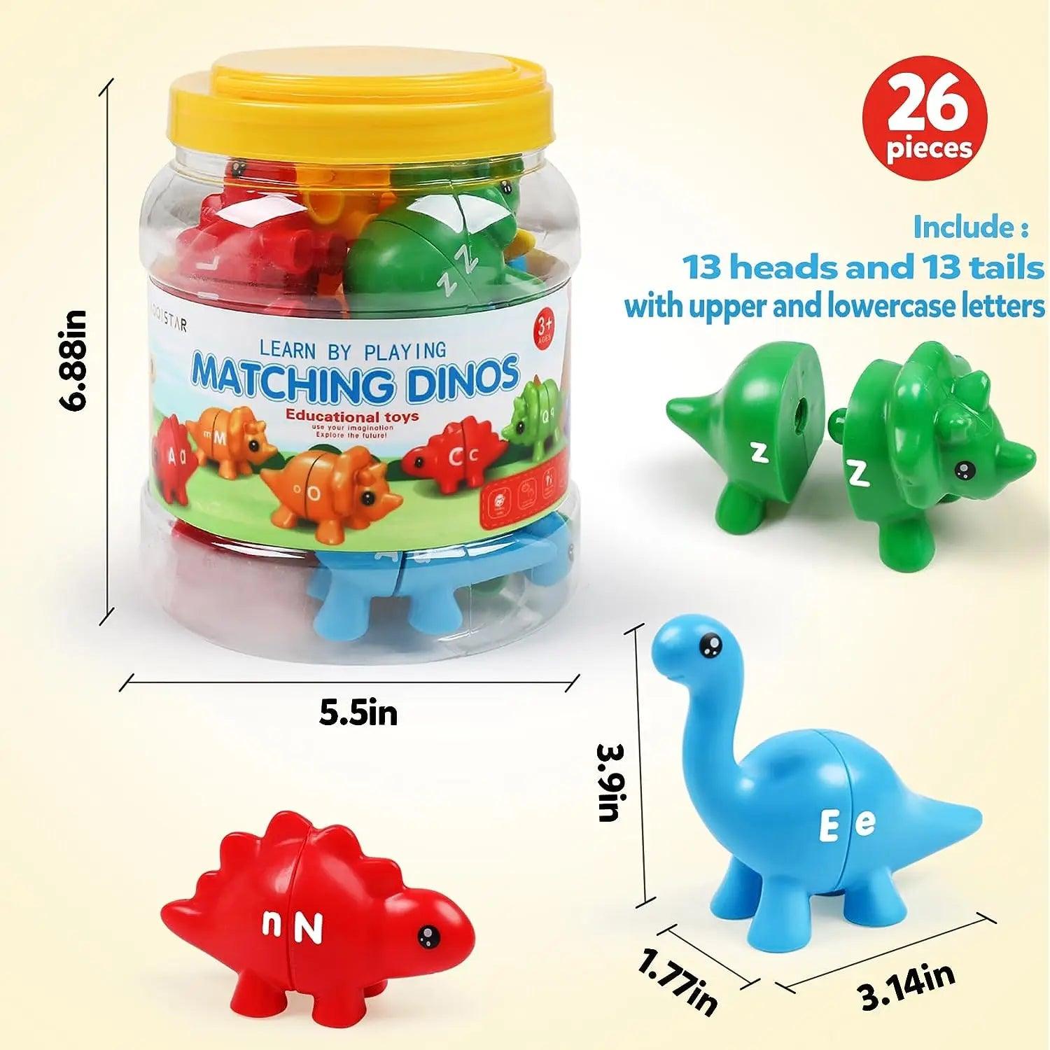 Dino ABC: Brinquedo Educativo Montessori de Letras - Brinquedo Montessori #Product_type# - Desenvolvimento infantil